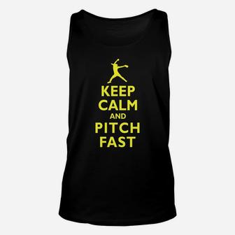 Keep Calm And Pitch Fast-Pitch Softball Pitcher Pitching Unisex Tank Top | Crazezy AU