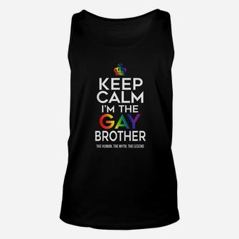 Keep Calm Brother Pride Flag Unisex Tank Top | Crazezy