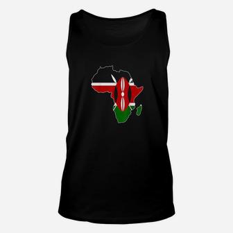 Kenyan Pride With Kenya Flag Clipped Inside Africa Map Unisex Tank Top | Crazezy