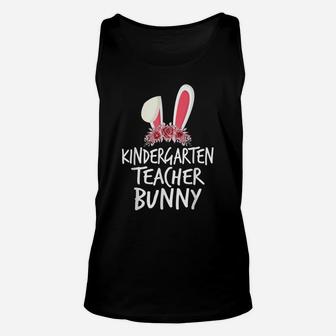 Kindergarten Teacher Bunny Ear Flower Matching Easter Outfit Unisex Tank Top | Crazezy