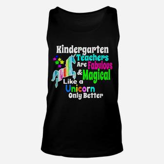 Kindergarten Teacher Gift Shirt Fabulous Magical Unicorn Unisex Tank Top | Crazezy CA