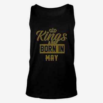 Kings Are Born In Gold Design Birthday Gift Idea Unisex Tank Top | Crazezy UK