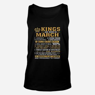 Kings Are Born In March Unisex Tank Top | Crazezy CA