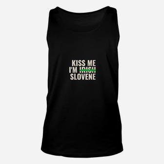 Kiss Me I Am Irish Slovene Slovenia St Patricks Day Unisex Tank Top - Monsterry AU