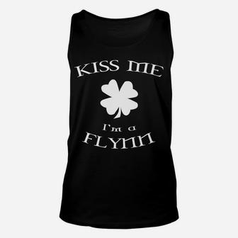 Kiss Me I'm A Flynn Family Design For St Patrick's Day Unisex Tank Top | Crazezy