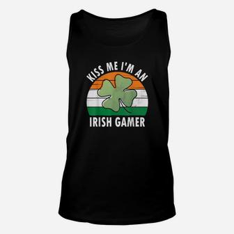 Kiss Me Im An Irish Gamer Saint Patricks Day Unisex Tank Top - Monsterry
