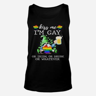 Kiss Me Im Gay Or Irish Or Drunk Or Whatever Unisex Tank Top - Monsterry