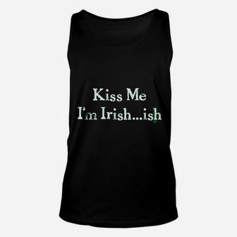 Kiss Me Im Irish Ish Funny Saint Patricks Day St Pattys Shamrock Unisex Tank Top - Thegiftio