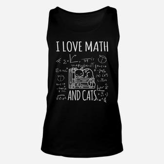 Kitty Cat I Love Math And Cats Apparel Mathematics Teacher Unisex Tank Top | Crazezy AU