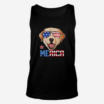 Labrador 4Th Of July Merica American Flag Unisex Tank Top - Monsterry