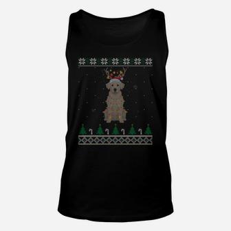 Labrador Reindeer Santa Hat Christmas Tree Xmas Light Gift Unisex Tank Top | Crazezy AU