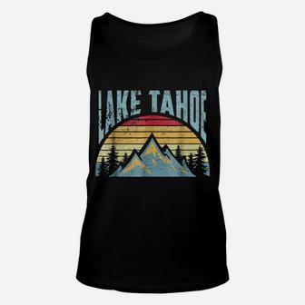 Lake Tahoe Tee - Hiking Skiing Camping Mountains Retro Shirt Unisex Tank Top | Crazezy