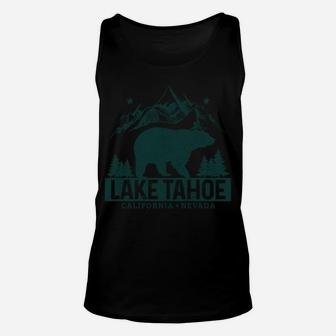 Lake Tahoe Vintage Mountains Bear California Nevada Sweatshirt Unisex Tank Top | Crazezy DE