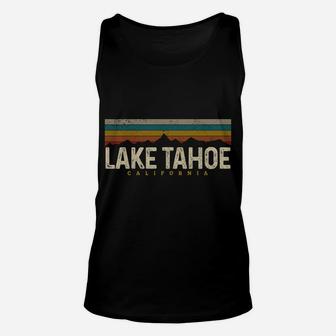 Lake Tahoe Vintage Mountains Hiking Camping Retro California Unisex Tank Top | Crazezy UK