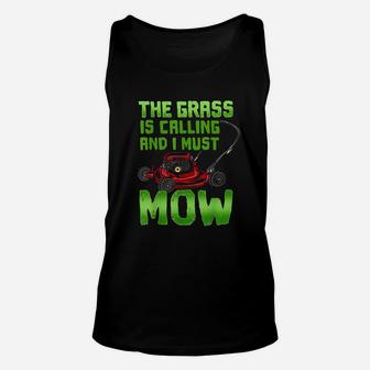 Lawn Mower I Grass Is Calling Unisex Tank Top | Crazezy CA
