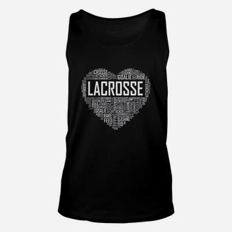 Lax Lacrosse Heart Love Player Lover Unisex Tank Top | Crazezy AU