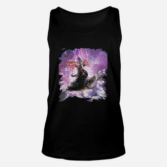 Lazer Warrior Space Cat Riding Turtle With Pizza Unisex Tank Top | Crazezy