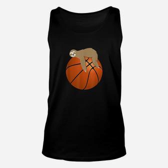 Lazy Sloth Sleeping On A Basketball Ball Design Unisex Tank Top - Thegiftio UK