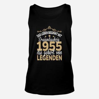 Leben Beginnt Mit 65 Unisex TankTop, Jahrgang 1955 Legenden Design - Seseable