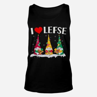 Lefse Making Rolling Love Gnome Christmas Gift Unisex Tank Top | Crazezy DE