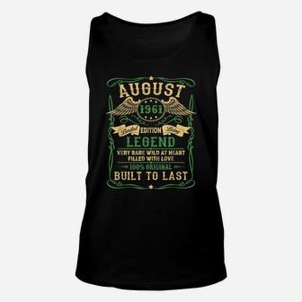 Legend Born In August 1961 58Th Birthday Gifts Funny Unisex Tank Top | Crazezy
