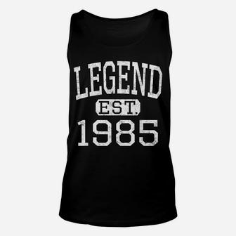 Legend Established 1985 Vintage Style Born 1985 Birthday Unisex Tank Top | Crazezy