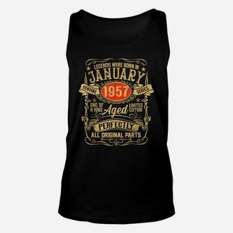 Legend January 1957 Vintage Gift 65 Year Old 65Th Birthday Unisex Tank Top | Crazezy