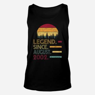 Legend Since August 2002 Tee 17Th Birthday Gift 17 Yrs Old Unisex Tank Top | Crazezy