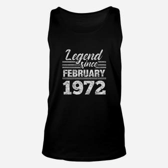 Legend Since February 1972 49Th Birthday 49 Year Old Gift Unisex Tank Top | Crazezy