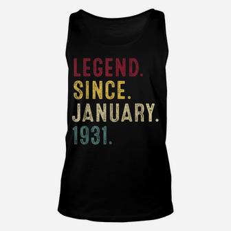 Legend Since January 1931 90Th Birthday Gift 90 Years Old Unisex Tank Top | Crazezy AU