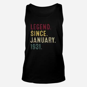 Legend Since January 1931 90Th Birthday Gift 90 Years Old Unisex Tank Top | Crazezy AU