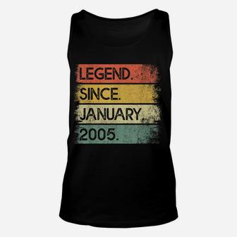 Legend Since January 2005 16Th Birthday Gifts 16 Years Old Unisex Tank Top | Crazezy