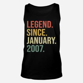Legend Since January 2007, 13 Years Old, 13Th Birthday Gift Unisex Tank Top | Crazezy UK