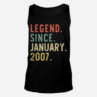 Legend Since January 2007 14Th Birthday Gift 14 Years Old Unisex Tank Top | Crazezy CA
