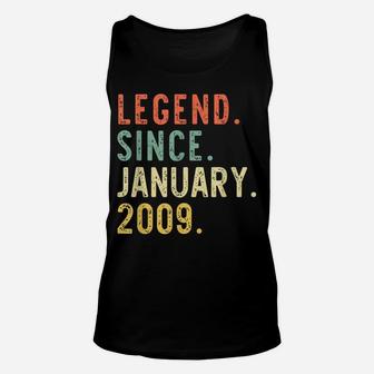 Legend Since January 2009 12Th Gift Birthday 12 Years Old Unisex Tank Top | Crazezy