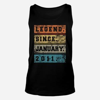 Legend Since January 2011 9 Years Old Gift Cool 9Th Birthday Unisex Tank Top | Crazezy