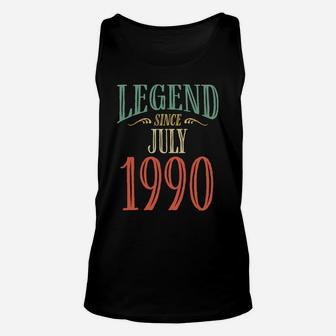 Legend Since July 1990 Birthday Design Unisex Tank Top | Crazezy