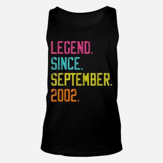 Legend Since September 2002 Bday Gifts 17Th Birthday Unisex Tank Top | Crazezy