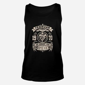 Legenden Februar 1970 Geburtstagsshirt, Personalisierbares Tee zum 53. Unisex TankTop - Seseable