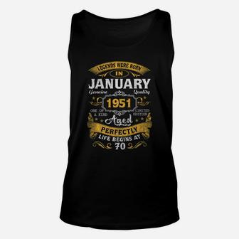 Legends Born In January 1951 70Th Birthday Gift 70 Yrs Old Unisex Tank Top | Crazezy