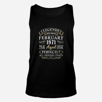 Legends Were Born In February 1971 50Th Birthday Gifts Unisex Tank Top | Crazezy DE