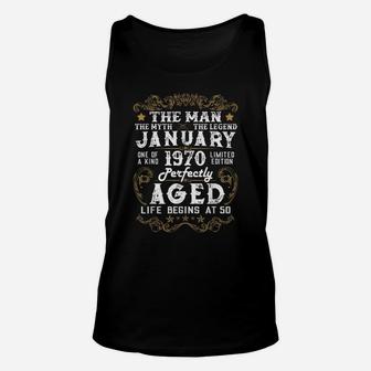 Legends Were Born In January 1970 50Th Birthday Gift Unisex Tank Top | Crazezy