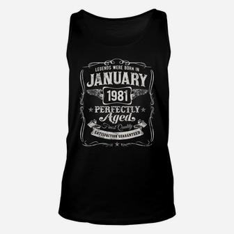 Legends Were Born In January 1981 Shirt 39Th Birthday Gift Unisex Tank Top | Crazezy