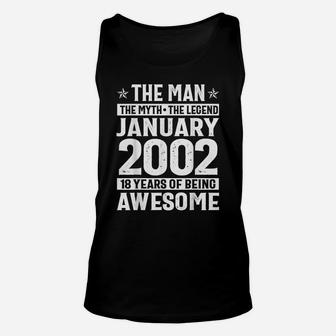 Legends Were Born In January 2002 18Th Birthday Gift Unisex Tank Top | Crazezy