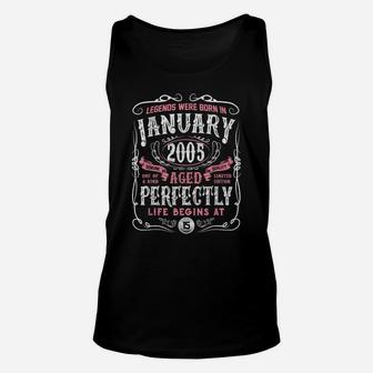 Legends Were Born In January 2005 15Th Birthday Gift Unisex Tank Top | Crazezy