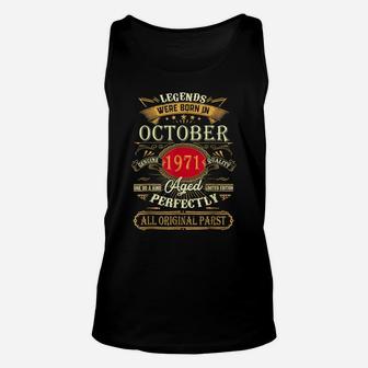 Legends Were Born In October 1971 50Th Birthday Gifts Unisex Tank Top | Crazezy CA