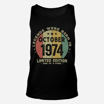 Legends Were Born In October 1974 Classic 47Th Birthday Unisex Tank Top | Crazezy
