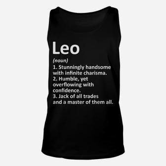 Leo Definition Personalized Name Funny Birthday Gift Idea Unisex Tank Top | Crazezy