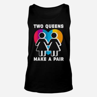 Lesbian Flag Rainbow Pride Pair Valentines Day Unisex Tank Top - Monsterry