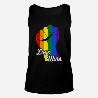 Lesbian Flag Rainbow Pride Win Valentines Day Unisex Tank Top - Monsterry